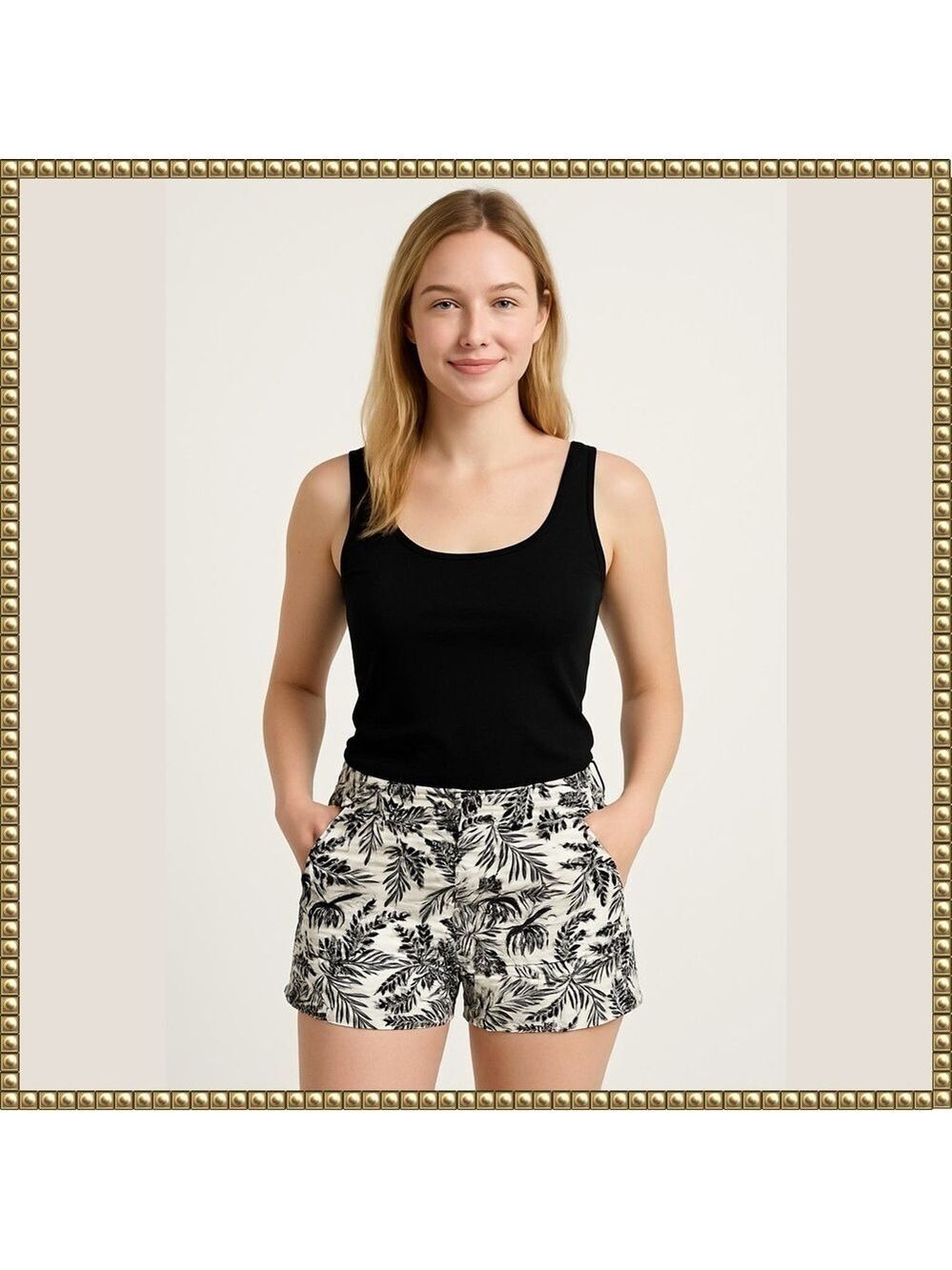 Old Navy White Tropical Print Pixie Shorts Size 12
